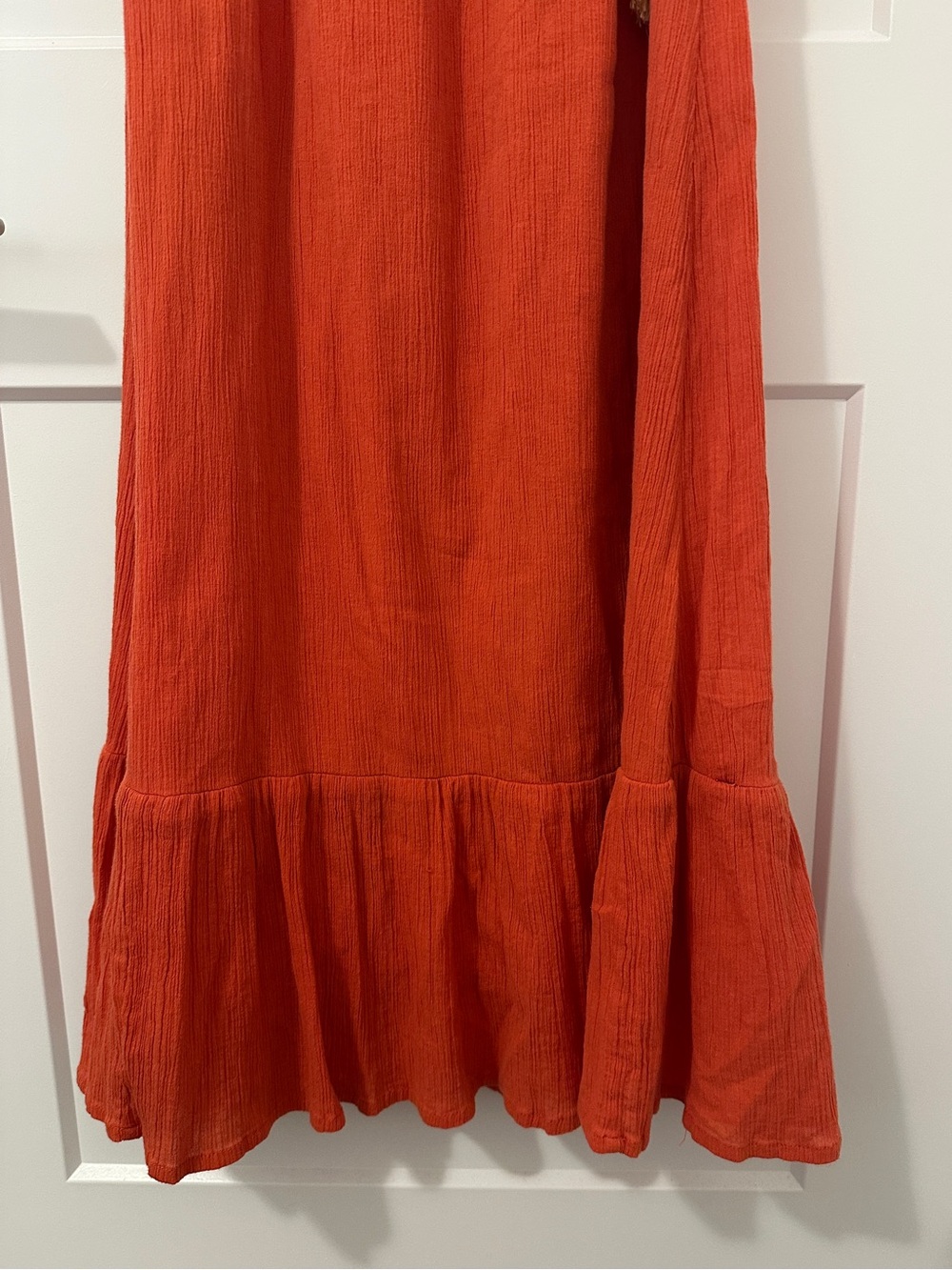 Billabong Red-Orange Off-Shoulder Midi Dress Boho Size Small Women’s - Picture 6 of 13